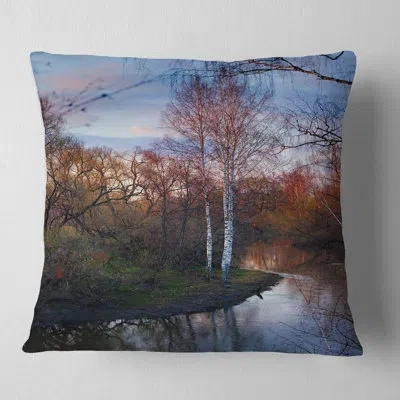 Design Art Forest River In The Spring - Landscape Printed Pillow