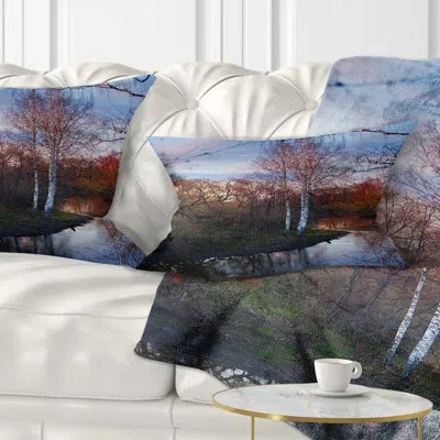 Design Art Forest River In The Spring - Landscape Printed Throw Pillow
