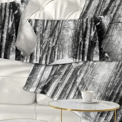 Design Art Forest Snowy Lumbar Pillow