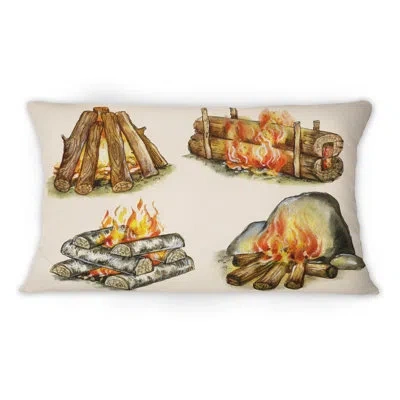 Design Art Four Types Of Campfires -1 Cabin & Lodge Printed Throw Pillow