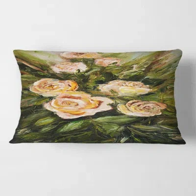 Design Art Four Vintage Pink Roses - Traditional Printed Pillow