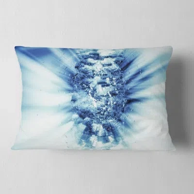 Design Art Fractal 3d Blue Splash Burst - Abstract Printed Throw Pillow