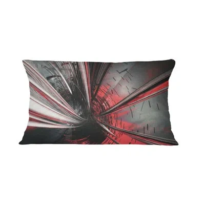 Design Art Fractal 3d Deep Into Mid Rectangular Pillow Cover & Insert In Red
