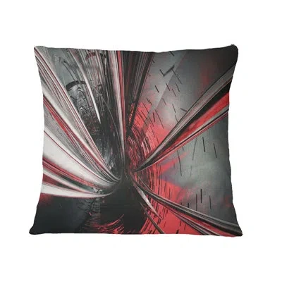 Design Art Fractal 3d Deep Into Middle - Abstract Printed Pillow In Red