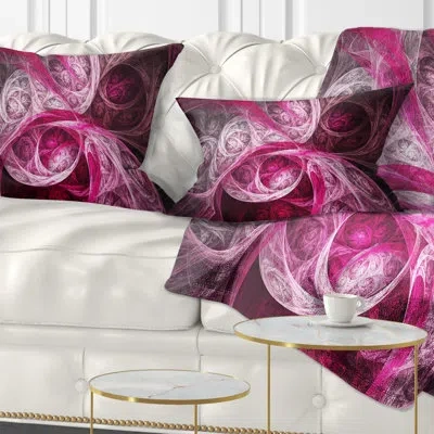 Design Art Fractal - Abstract Printed Pillow In Pink