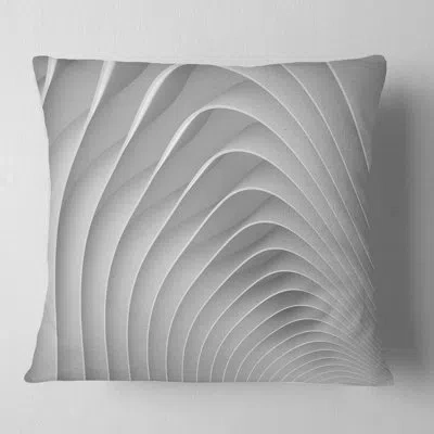 Design Art Fractal Bulgy White 3d Waves - Abstract Printed Throw Pillow