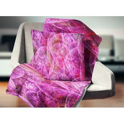 Design Art Fractal Dramatic Clouds - Abstract Printed Pillow In Pink