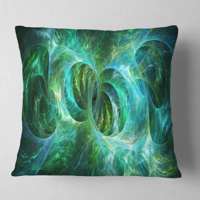 Design Art Fractal Ornamental Glass - Abstract Printed Pillow In Blue