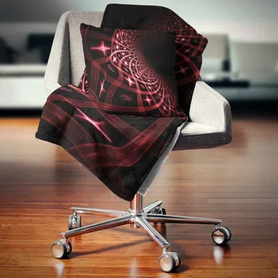 Design Art Fractal Purple Dense Stripes - Abstract Printed Pillow In Throw Pillow