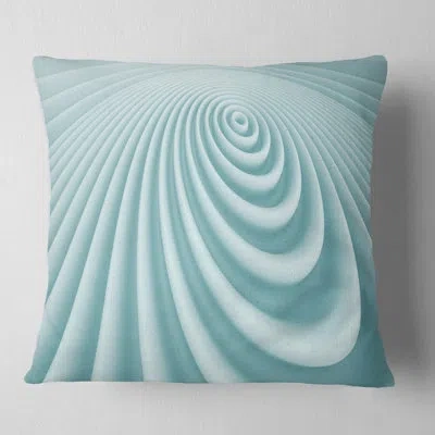 Design Art Fractal Rounded Blue 3d Waves - Abstract Printed Throw Pillow