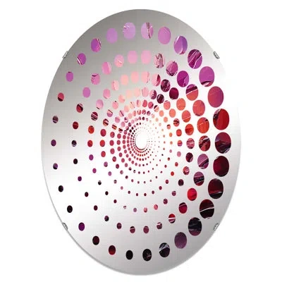 Design Art Fractured Ruby Explosion I Frameless Accent Mirror In Pink