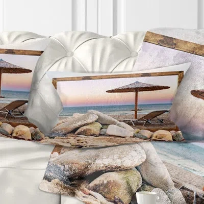 Design Art Framed Effect Beach Seating Seashore Rectangular Pillow Cover & Insert