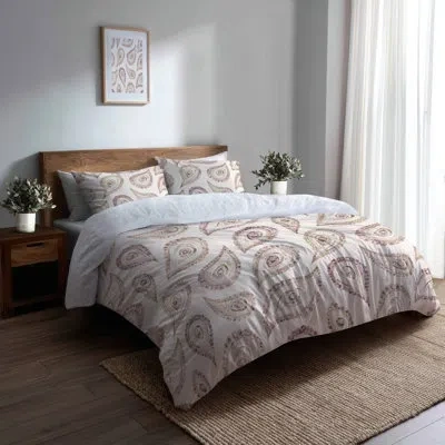 Design Art French Country Bedding Set Of 6 - Transitional Vintage Beige Paisley Dreams Comforter Bedding Set