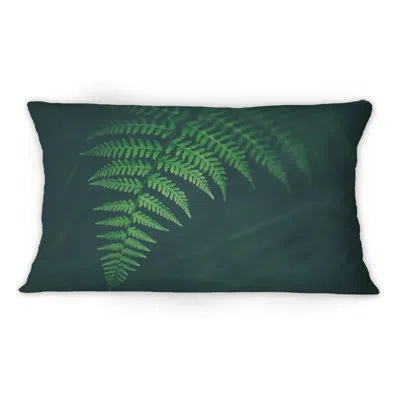 Design Art Fresh Fern Macro Image Horizontal Orientation Lumbar Pillow