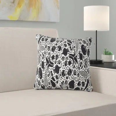 Design Art Fruits And Vegetables Pattern - Floral Printed Throw Pillow In Black;white