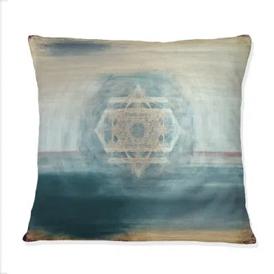 Design Art Fundamental Patterns Sacred Geometry Vi - Abstract Geometric Printed Throw Pillow In Blue;beige