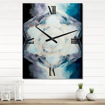 Design Art Fundamental Patterns Sacred Geometry Viii - Modern Geometric Wall Clock Oversized In Blue;beige