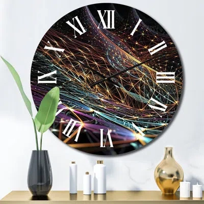 Design Art Futuristic Infinity Matrix Metal Wall Clock In Multicolor
