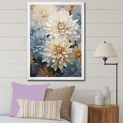 Design Art Garden Bliss Mums In Soft Colors Ii On Canvas Print In White Single Picture Framed