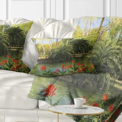 Design Art Garden Of Eden - Landscape Printed Throw Pillow