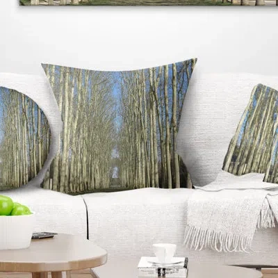 Design Art Gardens Of Palace Versailles - Forest Printed Throw Pillow In Blue