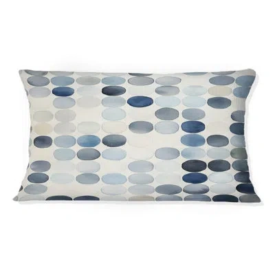Design Art Gentle Indigo Secrets Circular Vintage Iii - Abstract Geometric Printed Throw Pillow In Blue