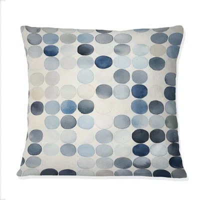 Design Art Gentle Indigo Secrets Circular Vintage Iii - Abstract Geometric Printed Throw Pillow In Blue