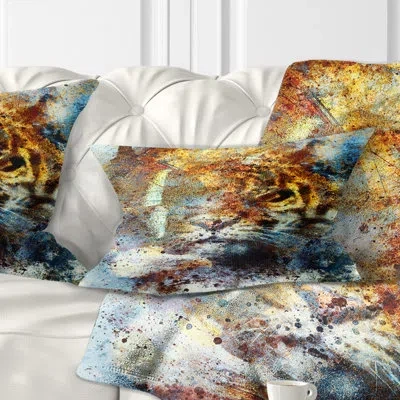 Design Art Gentle Tiger Portrait - Animal Printed Pillow