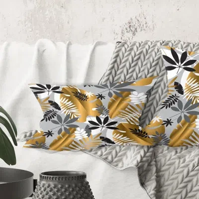 Design Art Geometric Luxury Jungle Foliage Pattern - Mid-century Modern Printed Throw Pillow
