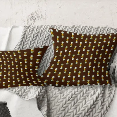 Design Art Geometric Mod Dots - Mid-century Modernprinted Throw Pillow In Black