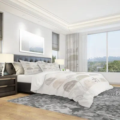 Design Art Geometric Neutral Form V - Shabby Elegance Duvet Cover Set - Microfiber Polyester In White