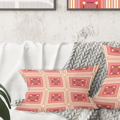 Design Art Geometric Retro Design Ii - Mid-century Modernprinted Throw Pillow