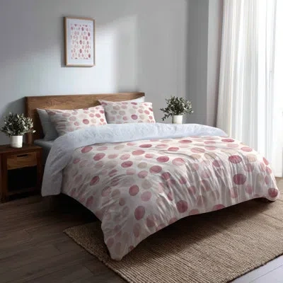 Design Art Geometric Shapes Bedding Set Of 6 - French Country Circle Breeze Rose Beige Comforter Bedding Set