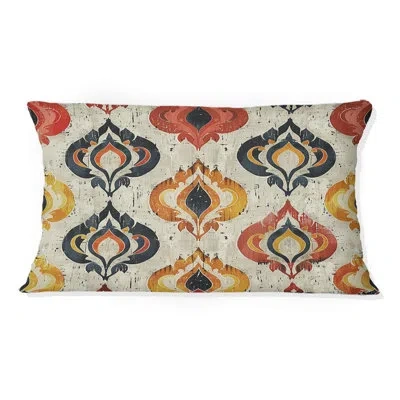 Design Art Geometric Throw Pillow In Black;red