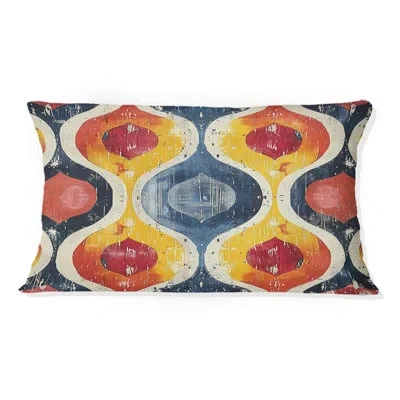 Design Art Geometric Throw Pillow In Black;red