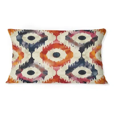 Design Art Geometric Throw Pillow In Black;red