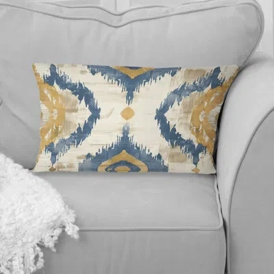 Design Art Geometric Throw Pillow In Green;gold