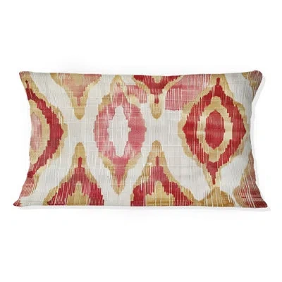 Design Art Geometric Throw Pillow In Red;gold