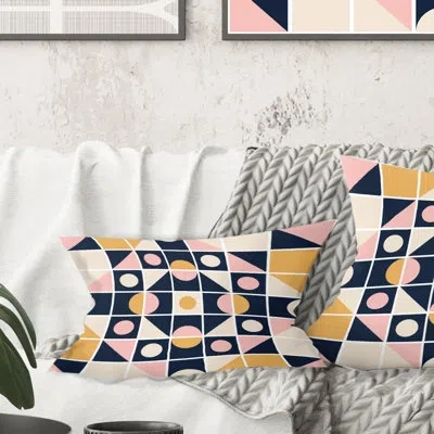 Design Art Geometrical Retro Design I - Mid-century Modern Printed Throw Pillow