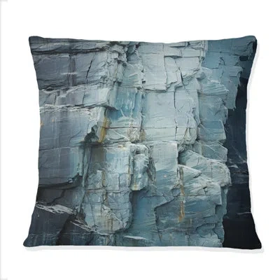 Design Art Glacier Glaciers Edge I - Glacier Printed Throw Pillow In Gray