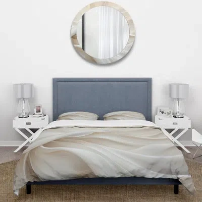 Design Art Glam 4 Pcs Comforter Set - White Silk Fabric River Comforter Bedding Set