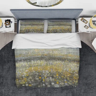 Design Art Glam Abstract Iii - Transitional Duvet Cover Set - Microfiber Polyester In Gray