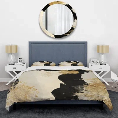 Design Art Glam Collage Iii - Abstract Duvet Cover Set - Microfiber Polyester In Gray