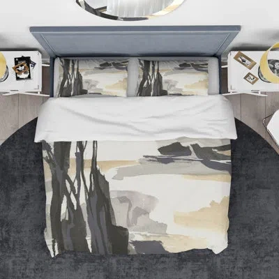 Design Art Glam Dancing Shape Ii - Modern & Contemporary Duvet Cover Set - Microfiber Polyester In Multicolor