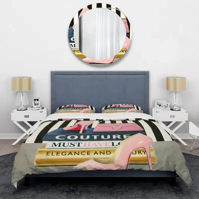 Design Art Glam Fashion High Heels Vii - Posh & Luxe Duvet Cover Set - Microfiber Polyester In Multicolor