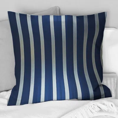 Design Art Glamorous Pinstripe Iii - Glam Throw Pillow In Blue;silver
