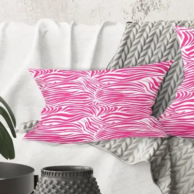 Design Art Glamour Zebra Animal Pattern - Mid-century Modern Printed Throw Pillow