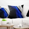 Design Art Glittering Blue Pattern - Abstract Printed Pillow In Blue