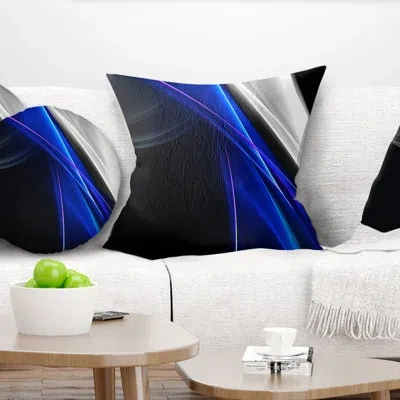 Design Art Glittering Blue Pattern - Abstract Printed Pillow