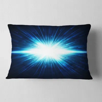 Design Art Glowing Space In Dark Blue - Abstract Printed Pillow